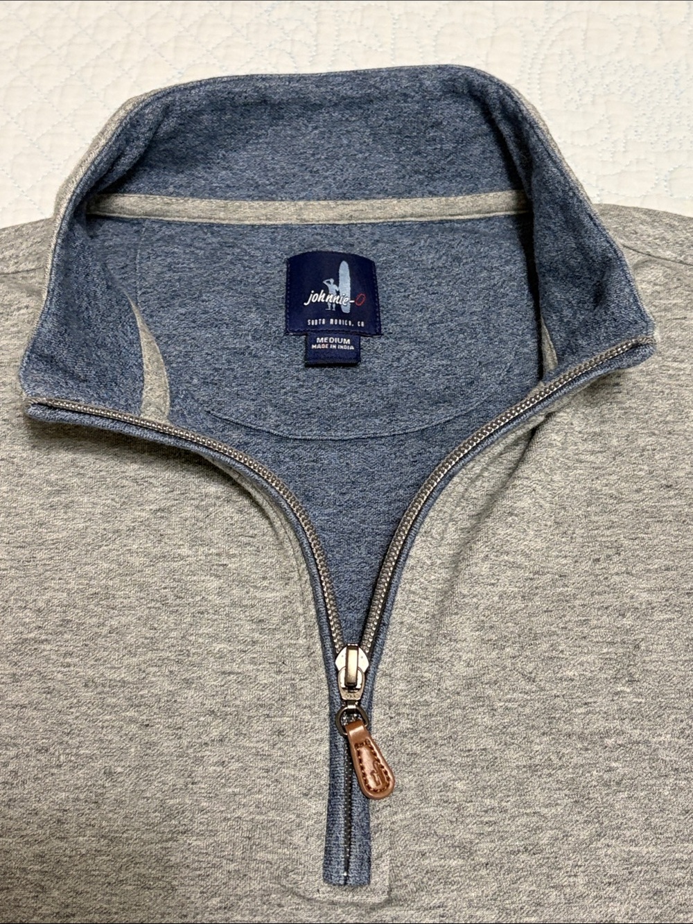 Johnnie-O Sully Slate Medium 1/4 Zip Sweater